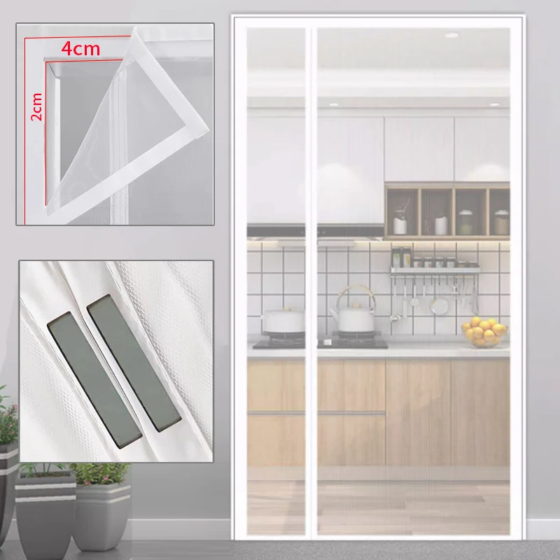 Neue Kein Stanzen Magnetische Bildschirm Tür Vorhang Anti Moskito Insekt Fly Bug Automatische Schließen Haushalt Belüftung Tür Vorhang Image