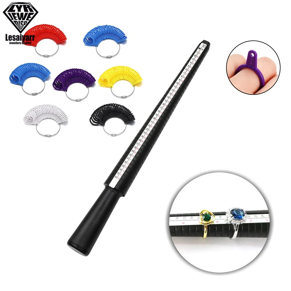 Professionelle Schmuckwerkzeuge Ringgröße Dorn Stick Finger Gauge Ring Sizer Messen Schmuck Ring SizeTool Set Image
