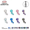 Kristall ASTM F136 Titan Intern Gewinde Zirkonia Top Cluster Opal Zirkon Labret Stud Knorpel