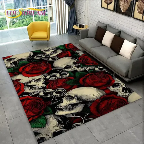 Horror Schädel Gothic Hexerei Teppich Teppich Teppich für Wohnzimmer Schlafzimmer Sofa Spielzimmer