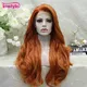 Imstyle-Perruque Lace Front Wig synthétique longue ondulée perruque Tinsel vidéo blonde rouge