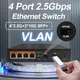 Commutateur Ethernet réseau 2.5G hub LAN non géré VLAN 4x2.5G + 2x10G déchets + ports de liaison