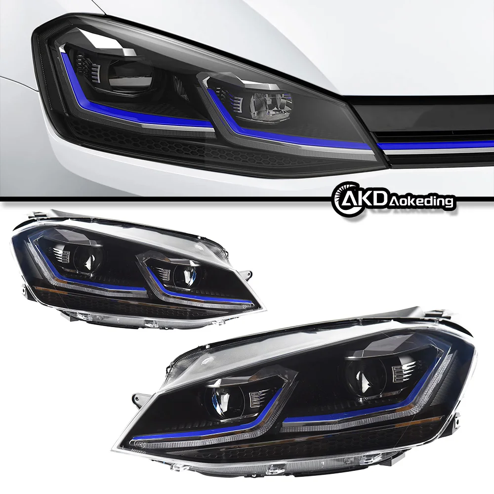 Ricambi auto per VW Golf 7 MK7 GTI Fari 2013-2017 Aggiornamento golf 7.5 styling LED DRL Doppio proiettore Accessori auto modificati