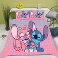 Disney-Ensemble de housse de dessin animé Anime pour enfants couette Stitch pour enfants literie