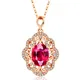 Colliers de luxe vintage en pierres précieuses rubis pour femmes pendentif en cristal rouge ras du