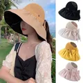 Chapeau de protection UV E27 pour femme casquette de soleil à large bord pliable portable