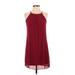 I.N. San Francisco Cocktail Dress - A-Line: Burgundy Solid Dresses - Women's Size X-Small