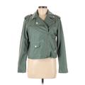 Nine West Leather Jacket: Green Jackets & Outerwear - Women's Size Medium