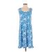 Draper James Casual Dress - DropWaist: Blue Paint Splatter Print Dresses - Women's Size Small