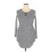 No Boundaries Casual Dress - Sweater Dress: Gray Marled Dresses - Women's Size 2X-Large