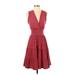 Max Studio Casual Dress - Wrap: Burgundy Dresses - Women's Size Small