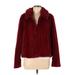 J.Crew Factory Store Faux Fur Jacket: Burgundy Jackets & Outerwear - Women's Size Large
