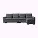 Gray Reclining Sectional - Latitude Run® 114.5"Modern L Shaped Chenille Sofa Couch Reversible Ottoman Chenille | 33 H x 114.5 W x 55 D in | Wayfair