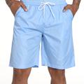 Quick-drying Drawstring Men's Swim Trunks, Solid Color Board Shorts, Men's Swimwear, Swim Shorts For Summer Beach Pool