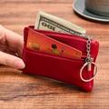 A Soft Pu Leather Coin Purse Short Wallet Key Bag Coin Purse Zipper Small Wallet