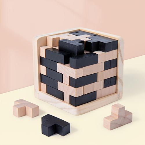 3d Wooden Puzzles Iq Toy, 54t Cube Educational Toys For Children Kid Adult, Intellectual Game For Adults And Puzzle Enthusiasts
