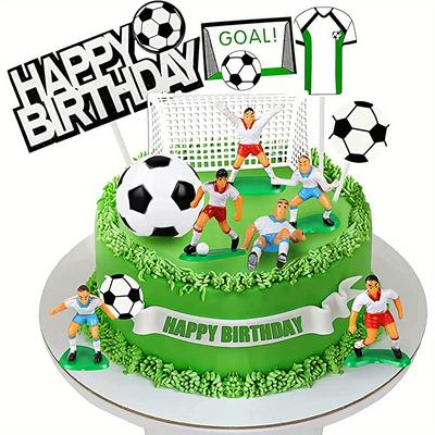 TEMU 16pcs, Football Cake Decorations - Baked Scene Set, Birthday Door Frame, Theme Party Supplies - Baking Supplies