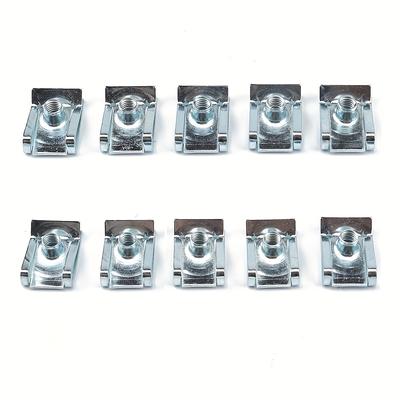 10pcs M4/m5/m6/m8 65 Manganese Steel Clip Nut/reed U Nuts Speed Clip Fastener Assorted Kits Steel Clip Nut U-shaped Clip Nut For Motorcycle Car