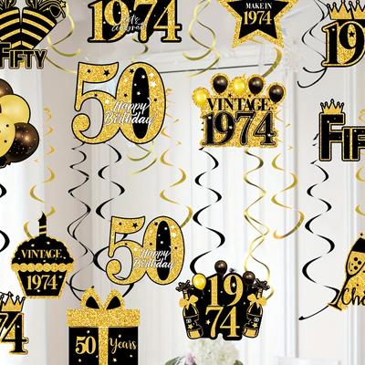 Set, One-year-old Themed Party Supplies, 30 40 50-year-old Birthday Party Spiral Hanging Decorations, Hanging Decorations, Decoration Layout