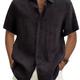 Men's Casual Comfortable Lapel Shirt, Short Sleeve Shirt Oversized Tops For Big & Tall Males, Plus Size