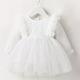 Baby Girls Dress, Spring And Autumn Baby Newborn Solid Color Lace Dress, Cotton Cute Mesh Dress