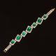 Fashionable And Simple Square-set Artificial Diamond And Emerald Ladies Bracelet