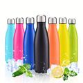 1pc, 17oz (500ml)/stainless Steel Vacuum Insulated Water Bottle, Double Walled Cola Shape Flask, Kids Portable Vacuum Metal Water Bottle For School Or Travel