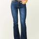 Whiskering Mid Rise Flare Leg Jeans, High Strech Bell Bottoms Slash Pocket Denim Pants, Women's Denim Jeans & Clothing