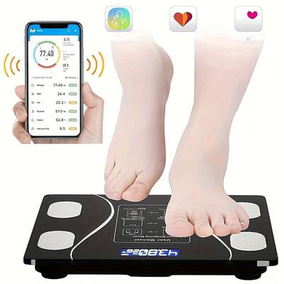 Smart Weight Scale, Smart Digital Weighing Machine With Body Fat Bmi Measurement, Body Composition Analyzer For Home Bathroom Bedroom
