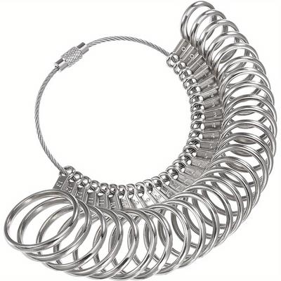 TEMU Ring Sizer Measuring Tool Rings Gauge 0-13 Sizing Measuring With Half Size 27pcs Image