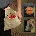1pc Collapsible Fruit Picking Bag Pu Leather For Outdoor Activities - Convenient And Durable Berry Pouch For Hiking, Camping And Foraging