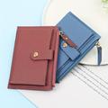 Fashion Ultra-thin Card Bag Zipper Coin Pouch Card Bag Bank Card Wallet Organizer Pu Leather Wallet