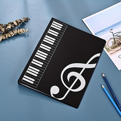 Music Sheet File Folder Clef Paper Storage Documents, Classification With 40 Pockets, Music Piano Sheet Note A4 File Holder Folder Document Booklet For Student Music Staff Musician Song Writer Artist