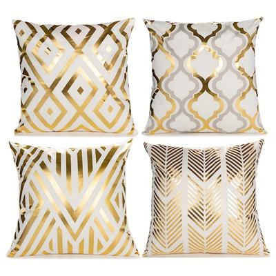 TEMU 4pcs, Geometric Throw Pillow Covers, Printed Throw Pillowcase, Throw Pillow Covers Decor, Home Decor, Room Decor, Bedroom Decor, Living Room Decor, , Sofa Decor Image