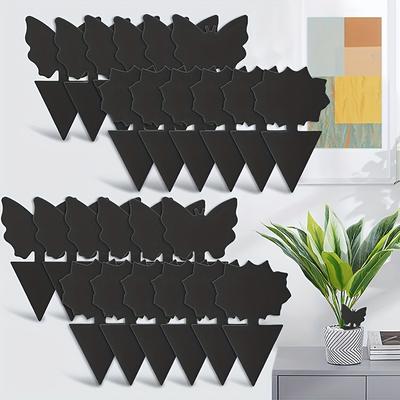12pcs Black Sticky Fly Trap Gnats Insect Traps Dual Sided Fly Catcher Plant Pest Control Strong Glue For Aphids Mosquitoes