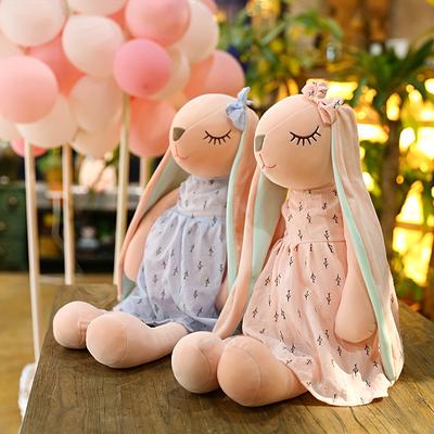 1pc Cute Bunny Doll Tea Plush Toy Plush Pillow, Car Interior Rest Pillows For Spring Festival, St. Patrick's Day Gifts