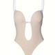 Simple Solid Shaping Bodysuit, Tummy Control Slimmer Slip Body Shaper, Women's Underwear & Shapewear