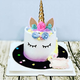 Set, Unicorn Cake Topper, Handmade Party Cake Decoration Supplies With Eyelashes And Stack, Reusable Golden Horn For Birthday Party, Baby Shower, Wedding