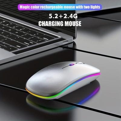 Wowssyo Dual Mode 5.1+2.4g Wireless Gaming Mouse, Usb Rechargeable Mouse, Silent Backlight, Ergonomic, For Laptop And