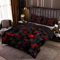 2/3pcs Fashion Trend Duvet Cover Set (1*duvet Cover + 1/2*pillowcase, Without Core), Red, Orange, Blue Grid Print Bedding Set, Soft Comfortable Duvet Cover, For Bedroom, Guest Room