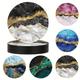 "Set Of 6 Luxury Golden Marbling Coasters For Drinks, 4"" Round Absorbent Rubber Drink Coasters With Non-slip Backing, Cute Drink Coasters For Cup Home Kitchen Table Decor Housewarming Gift"