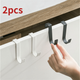 2pcs Kitchen Cabinet Door Hooks, Non Perforated Bathroom Door Back Multifunctional Storage Hooks, Wall Mounted Adhesive Hooks For Hotel