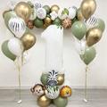 Set, Wild 1 Jungle Safari Balloon Set For Baby Retro Green Birthday Party Decorations Supplies, Birthday Photo Prop, Birthday Party Anniversary Party Scene Decor Arrangement, Room Decor, Indoor Decor