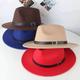 Classic Belt Soft Hat, Gentleman Hat, Big Flat Brimmed Fedora Warm Jazz Hat, Women's Hat
