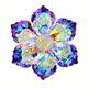 Crystal Flower Brooch Pin Inlaid Artificial Crystal Colorful Flower Pin Clothings Decor