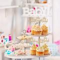 10pcs, Bronzing Golden Oh Baby Birthday Theme Party Cake Inserts, Baby Shower, Birthday Supplies, Birthday Decor, Party Decor, Party Supplies