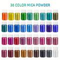 36/6 Colors Mica Powder Set For Handicraft Making, Epoxy Resin Color Pigment Dye Mica Pearl Powder For Candle Soap Diy Handicraft Making Slime Decor