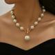 Faux Pearl Decor Necklace Elegant Short Clavicle Chain Necklace All Match Jewelry Accessories For Women