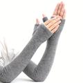 Minimalist Cashmere Warm Sleeves Soft Cozy Warm Knit Long Sleeves Women Autumn Winter Fingerless Coldproof Sleeves