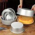 1pc Thickened 8 Inches Round Solid Bottom Oven Household Cake Mold Chiffon Cake Mold Anodized Aluminum